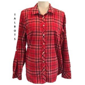 Talbots Red Plaid Blouse